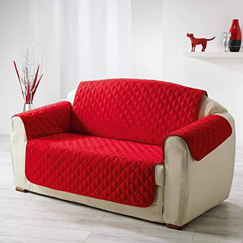 Douceur d'Intérieur - 1605236, Gesteppte Sessel Schutz, 223 X 179 cm, Club, Mikrofaser Unifarben, Rot Douceur d'Intérieur - 1605236, Gesteppte Sessel Schutz, 223 X 179 cm, Club, Mikrofaser Unifarben, Rot von Douceur d'Intérieur
