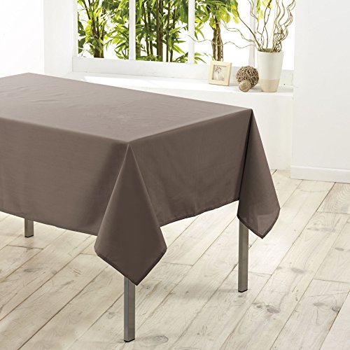 Douceur d'Interieur Tischdecke, 140 x 200 cm, Polyester, Taupe, Leinen, hellgrau von Douceur d'Intérieur