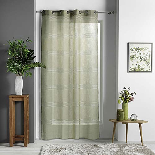 Douceur d'Intérieur Adourela Gardine, Polyester, Khaki, 140 x 280 cm von Douceur d'Intérieur