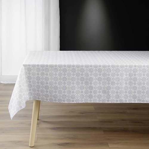 Douceur d'Intérieur Callis Tischdecke, rechteckig (140 x 240 cm), bedruckter Polyester mit Leinenoptik von Douceur d'Intérieur