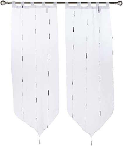 Douceur d'Intérieur, Fenster-Gardinen, mit Schlaufen und Troddel, aus Polyester-Chenille, Polyester, grau, 160x60 cm Douceur d'Intérieur, Fenster-Gardinen, mit Schlaufen und Troddel, aus Polyester-Chenille, Polyester, grau, 160x60 cm von Douceur d'Intérieur