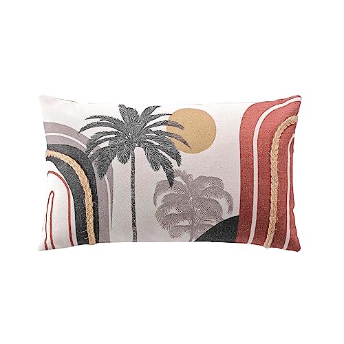 Douceur d'Intérieur Cocotis Kissen mit abziehbarem Bezug (30 x 50 cm), bedrucktes Polycotton und Jute von Douceur d'Intérieur