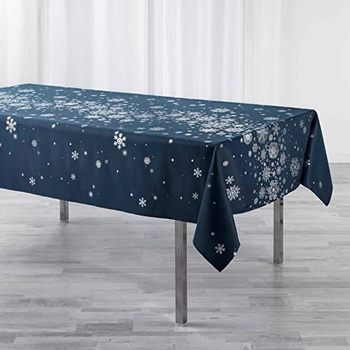 Douceur d'Intérieur Constellation Tischdecke, rechteckig (150 x 240 cm), Marineblau, Polyester mit Metallic-Druck von Douceur d'Intérieur