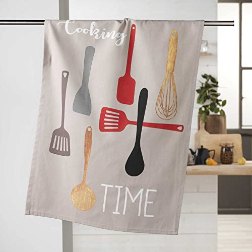 Douceur d'Intérieur Cooking Time Geschirrtuch, Mehrfarbig, 50 x 70 cm von Douceur d'Intérieur