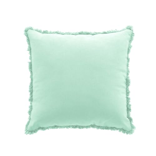Douceur d'Intérieur Eve Kissen mit abziehbarem Bezug (45 x 45 cm), Salbei, einfarbige Baumwolle von Douceur d'Intérieur