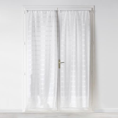 Douceur d'Intérieur Candide Paar gerade Zugstange, Weiß, 2 x 70 x 200 cm von Douceur d'Intérieur