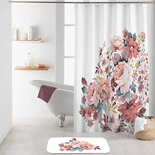 Douceur d'Intérieur Jayana Gardine, Polyester, Rosa, 180 x 200 cm von Douceur d'Intérieur