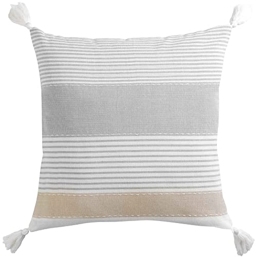 Douceur d'Intérieur Kissen, Baumwolle, weiß, 60 x 60 cm von Douceur d'Intérieur