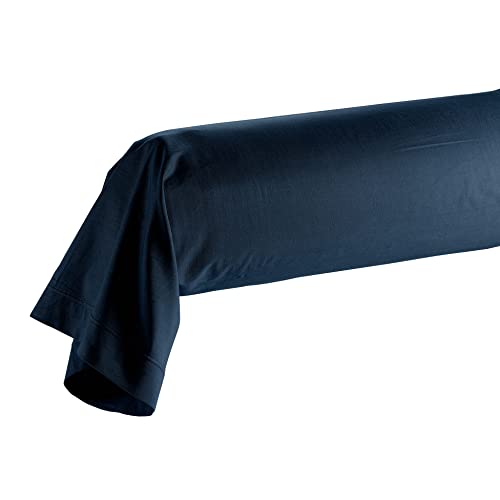 douceur d'intérieur, Kissenbezug für Nackenrolle (85 x 185 cm), Biolina, Nachtblau, 100% Bio-Baumwolle von Douceur d'Intérieur