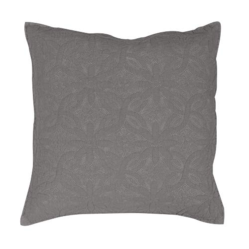 Douceur d'Intérieur Kissenhülle, 60 x 60 cm, Mikrofaser, einfarbig, Lavee Florette Anthrazit, 100% Polyester von Douceur d'Intérieur