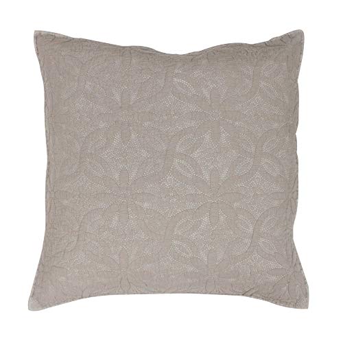 Douceur d'Intérieur Kissenhülle + Einlage, 60 x 60 cm, Mikrofaser, einfarbig, Lavee Florette Taupe, 100% Polyester von Douceur d'Intérieur