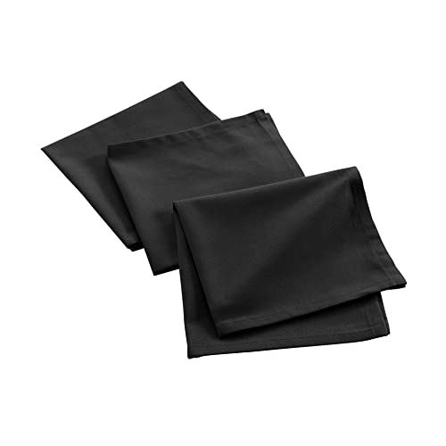 douceur d'intérieur, Mistral Schwarze Servietten (40 x 40 cm), recycelte Baumwolle, 3 Stück von Douceur d'Intérieur