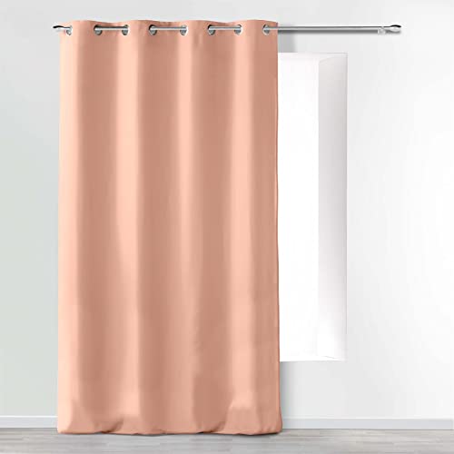 douceur d'Intérieur Absolu Ösenvorhang, Mikrofaser, einfarbig, Polyester, Polyester, Hellrosa, 140 cm x 260 cm von Douceur d'Intérieur