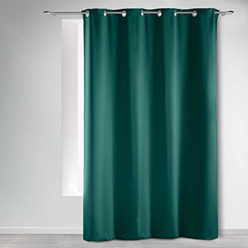 Douceur d'Intérieur, Ösenvorhang, 135 x 240 cm, Blickdicht, Smaragdgrün, Smaragd von Douceur d'Intérieur