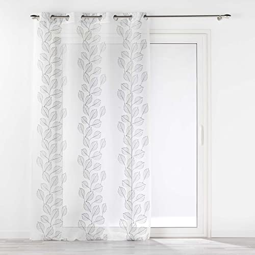 Douceur d'Intérieur Ösenvorhang Edenia (140 x 240 cm), Grau, sandgestrahlt, Bestickt von Douceur d'Intérieur