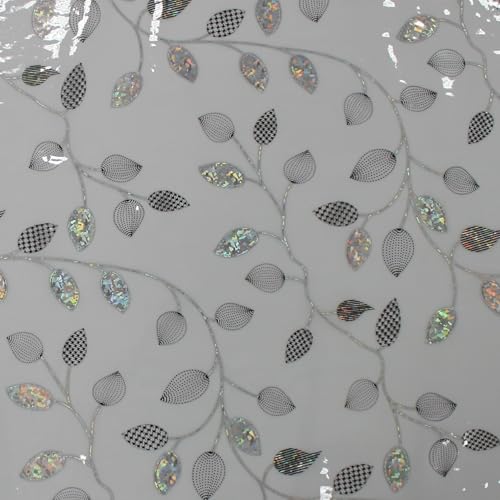Douceur d'Intérieur PVC-Tischdeckenrolle, Kristall, 1,4 m x 15 m, PVC, Bedruckt, metallic 60/100E Marcia, silberfarben von Douceur d'Intérieur