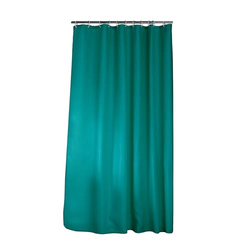 Douceur d'Intérieur Quartz Duschvorhang mit Haken, 100% Polyester, Blau/Smaragd, 180 x 200 cm von Douceur d'Intérieur