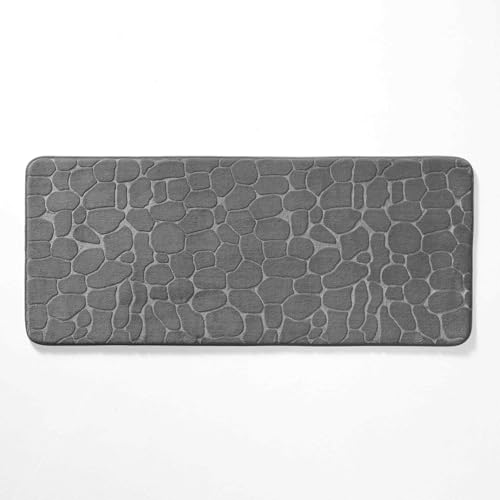 Douceur d'Intérieur Ricochet Badematte (50 x 120 cm), Anthrazit, einfarbige geprägte Mikrofaser von Douceur d'Intérieur
