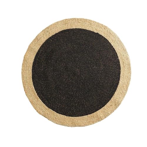 Douceur d'Intérieur Runde Matte, Baumwolle Jute, schwarz/Gold, (0) 120 cm von Douceur d'Intérieur