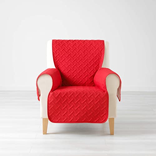 Douceur d'Intérieur Sesselschoner, Matratze, 165 x 179 cm, Mikrofaser, einfarbig, Lounge Rot von Douceur d'Intérieur