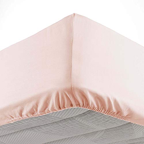 Douceur d'Intérieur Spannbettlaken für Einzelbett, 90 x 190 cm, Mikrofaser, unifarben, Oscar Nude, 100% Polyester von Douceur d'Intérieur