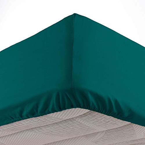 Douceur d'Intérieur Spannbettlaken für Einzelbett, Polyester, Smaragd, 90 x 190 cm von Douceur d'Intérieur