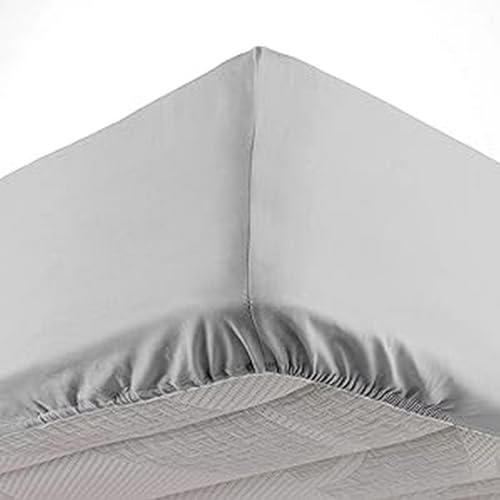 Douceur d'Intérieur Spannbettlaken für Doppelbett, Mikrofaser, 140 x 190 cm, Oscar, Hellgrau, 100% Polyester von Douceur d'Intérieur