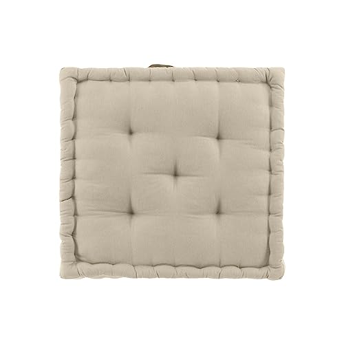 Douceur d'Intérieur Twily Bodenkissen (50 x 50 x 10 cm), Leinen, Baumwolle/Recycling-Polyester von Douceur d'Intérieur