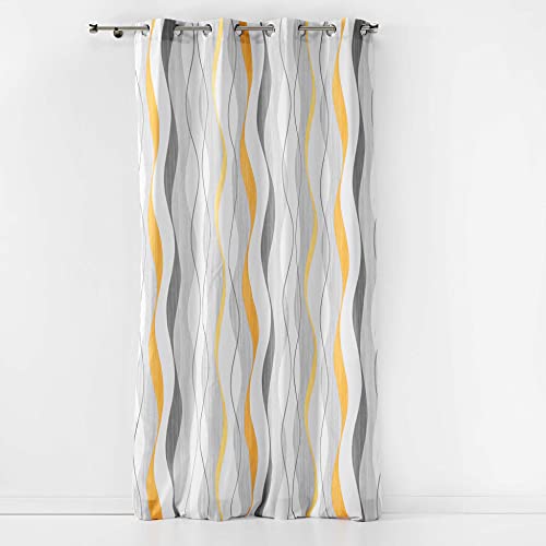 Douceur d'Intérieur Vorhang, Polyester, Gelb/Weiß, 140 x 260 cm von Douceur d'Intérieur