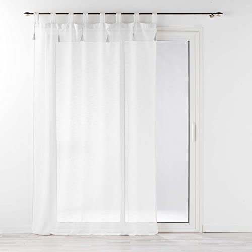 Douceur d'Intérieur Vorhang mit Schlaufen (140 x 240 cm) Dalila Weiß, Leineneffekt von Douceur d'Intérieur