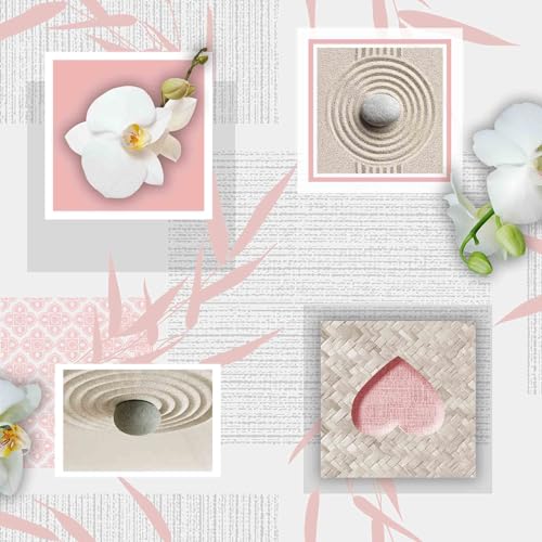 Douceur d'Intérieur Wachstuchs-Rolle (RLX 1,40 m x 20 m) Botanice Rosa, PVC Photoprint von Douceur d'Intérieur