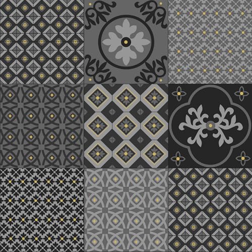 Douceur d'Intérieur Wachstuchs-Rolle (RLX 1,40 m x 20 m) Kairo Schwarz, PVC, Bedruckt mit metallischem Waffelmuster von Douceur d'Intérieur