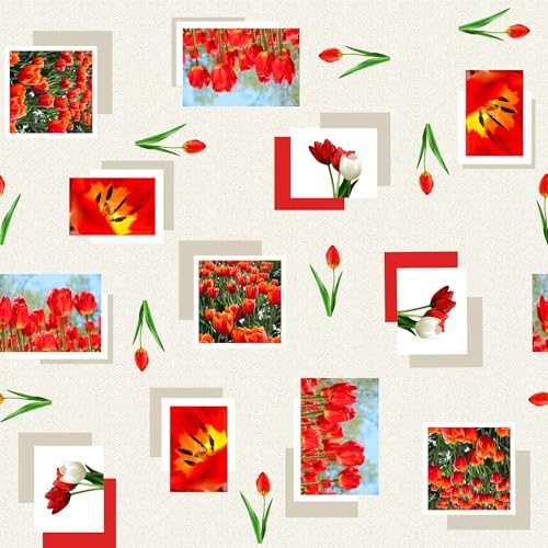 Douceur d'Intérieur Wachstuchs-Rolle (RLX 1,40 m x 20 m) Tulpe, PVC von Douceur d'Intérieur