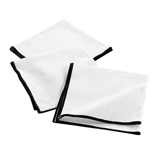 Douceur d'Intérieur, 3 Servietten (40 x 40 cm) Mistraline, weiß, recycelte Baumwolle von Douceur d'Intérieur