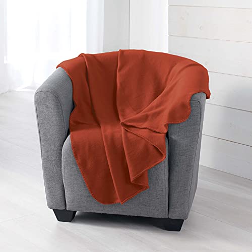Douceur d'Intérieur Milou Plaid, Terracotta, 125 x 150 cm, Terrakotta von Douceur d'Intérieur
