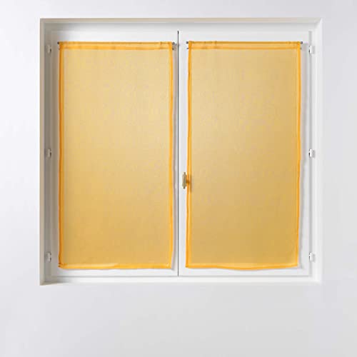 douceur d'intérieur, 1 Paar Vorhänge Sandra, gerade, 2 x 60 x 160 cm, Gelb von Douceur d'Intérieur