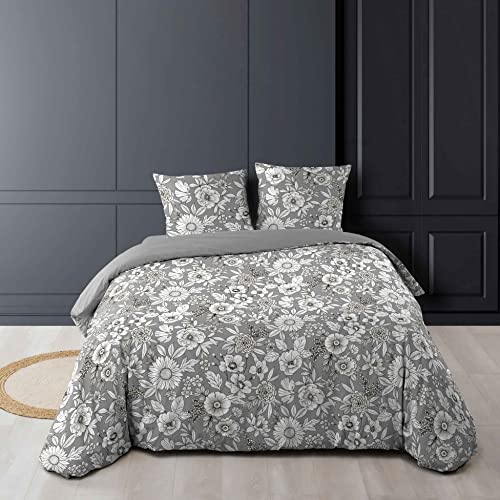 Parure de lit Milady 1644164 3-teilig 240 x 220 cm grau 100% Baumwolle von Douceur d'Intérieur