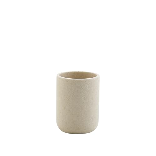 Douceur d'Intérieur Granite Becher (Ø 8,5 x 10 cm), Sand, einfarbiges Polyresin von Douceur d'Intérieur
