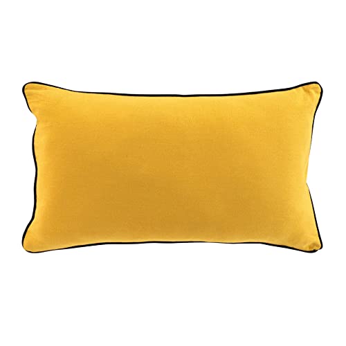 Douceur d'Intérieur Kissen mit abnehmbarem Bezug (30 x 50 cm) Linette gelb, Gewaschene Baumwolle von Douceur d'Intérieur