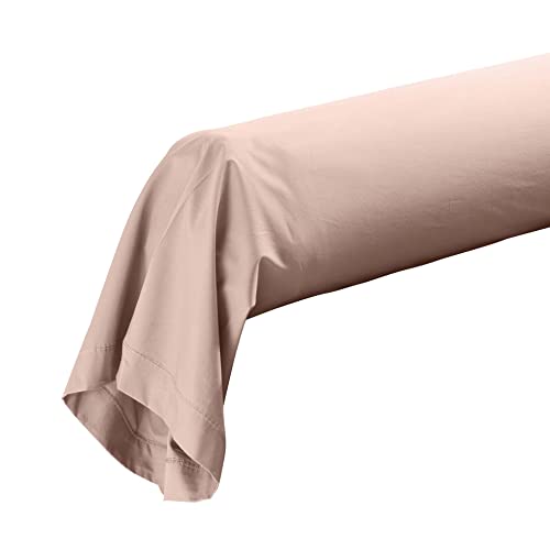 douceur d'intérieur, Kissenbezug für Nackenrolle, 85 x 185 cm, Perkal-Nude, 100% Baumwollperkal von Douceur d'Intérieur