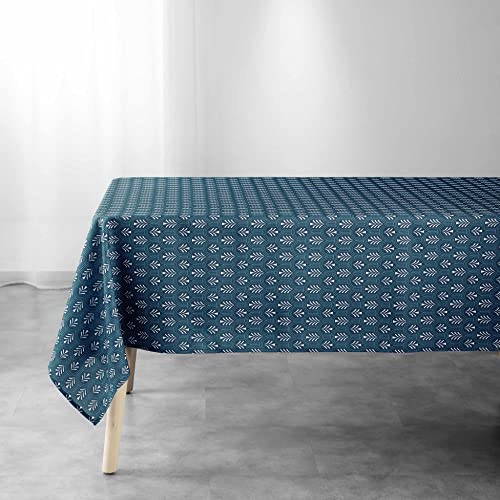 Douceur d'Intérieur, Manuela Tischdecke, rechteckig, 145 x 240 cm, Blau, Polyester, Bedruckt von Douceur d'Intérieur