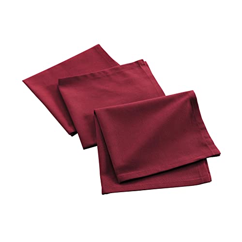 douceur d'intérieur, Mistral Bordeaux, 3 Servietten (40 x 40 cm) aus recycelter Baumwolle von Douceur d'Intérieur