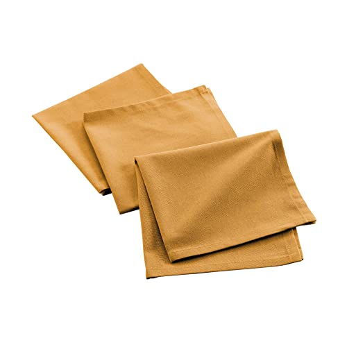 douceur d'intérieur, Mistral Senf, 3 Servietten (40 x 40 cm), recycelte Baumwolle von Douceur d'Intérieur