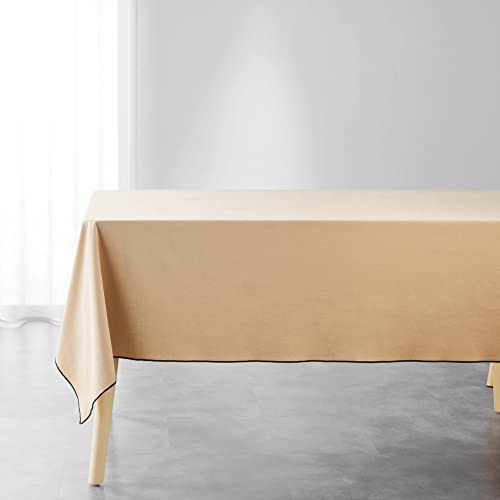 Douceur d'Intérieur, Tischdecke, rechteckig, 140 x 240 cm, Mistraline, Beige, recycelte Baumwolle von Douceur d'Intérieur