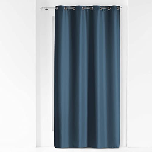Douceur d'Intérieur Ösenvorhang, 140 x 260 cm, Polyester, einfarbig, Marineblau von Douceur d'Intérieur