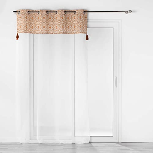 Douceur d'Intérieur, Samira Vorhang mit Ösen, 140 x 240 cm, Terracotta, sandgestrahlter Voile mit Top aus Polycotton, 140 x 240 cm von Douceur d'Intérieur