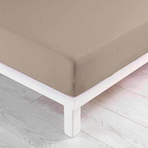 Douceur d'Intérieur Jersy Spannbettlaken, 160 x 200 cm, Sand, 100% Baumwoll-Jersey von Douceur d'Intérieur