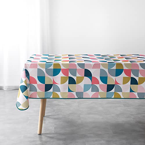 Douceur d'Intérieur, Tischdecke, rechteckig, 150 x 240 cm, Polyester, Bedruckt, Rythmo, Rosa von Douceur d'Intérieur