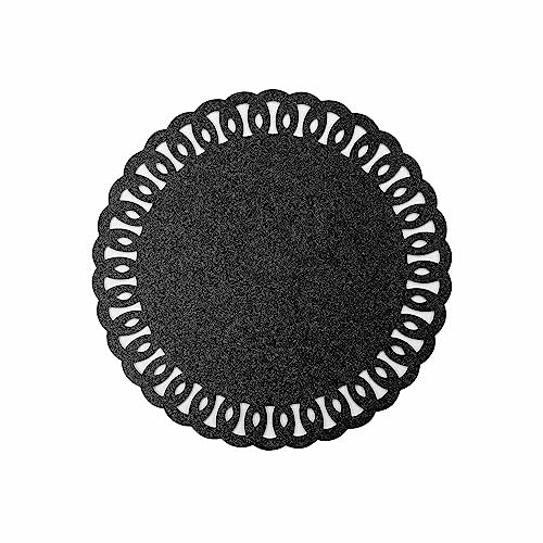 douceur d'intérieur, Tischset (Ø 38 cm) schwarz Girlande PVC durchbrochen Glitzer von Douceur d'Intérieur