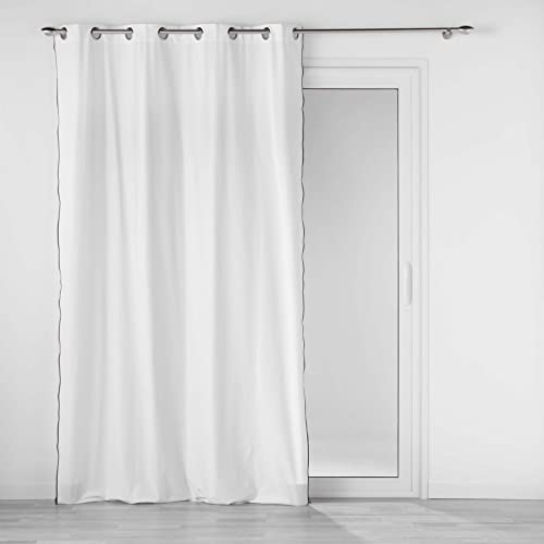 Douceur d'Intérieur, Ösenvorhang, Mistraline, Weiß, recycelte Baumwolle, 140 x 240 cm von Douceur d'Intérieur